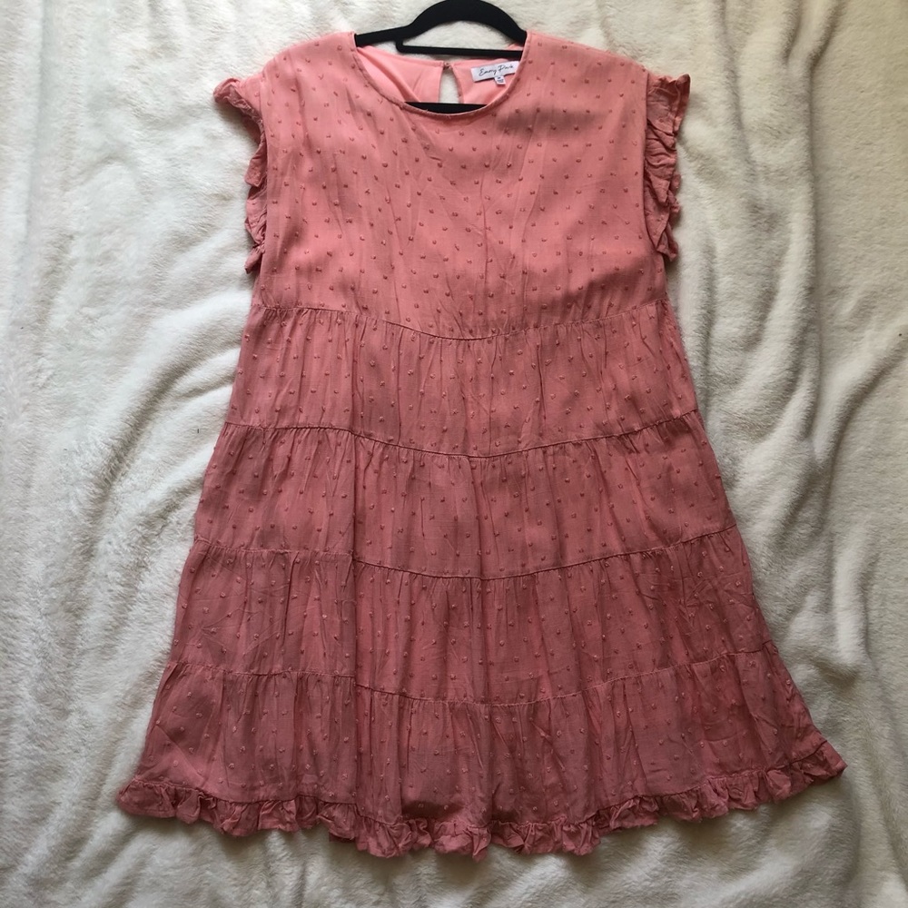 Francesca’s Pink Babydoll Tiered Dress